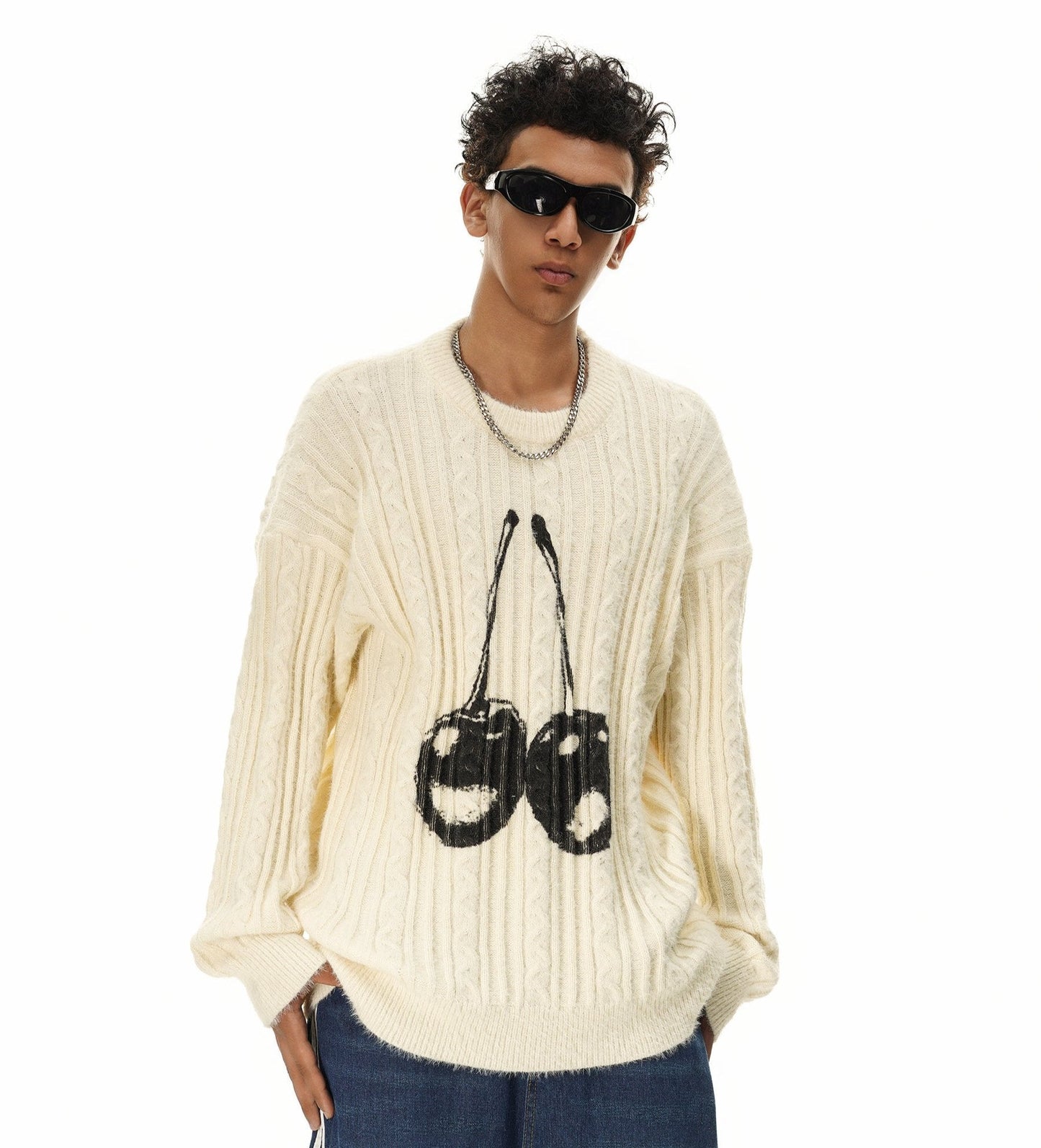 Double Cherry Knit Sweater - Concordia Style Boutique