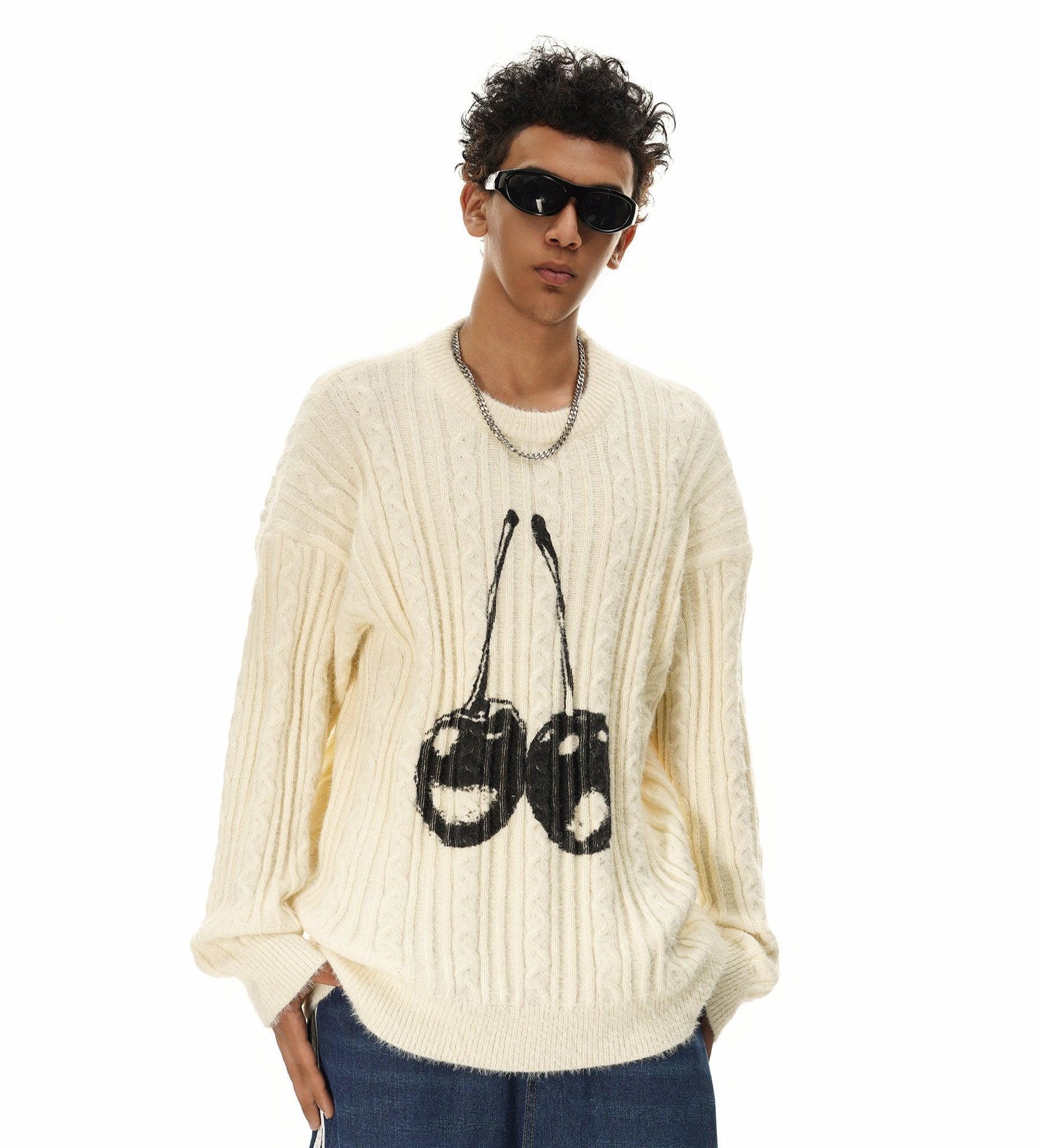 Double Cherry Knit Sweater - Concordia Style Boutique