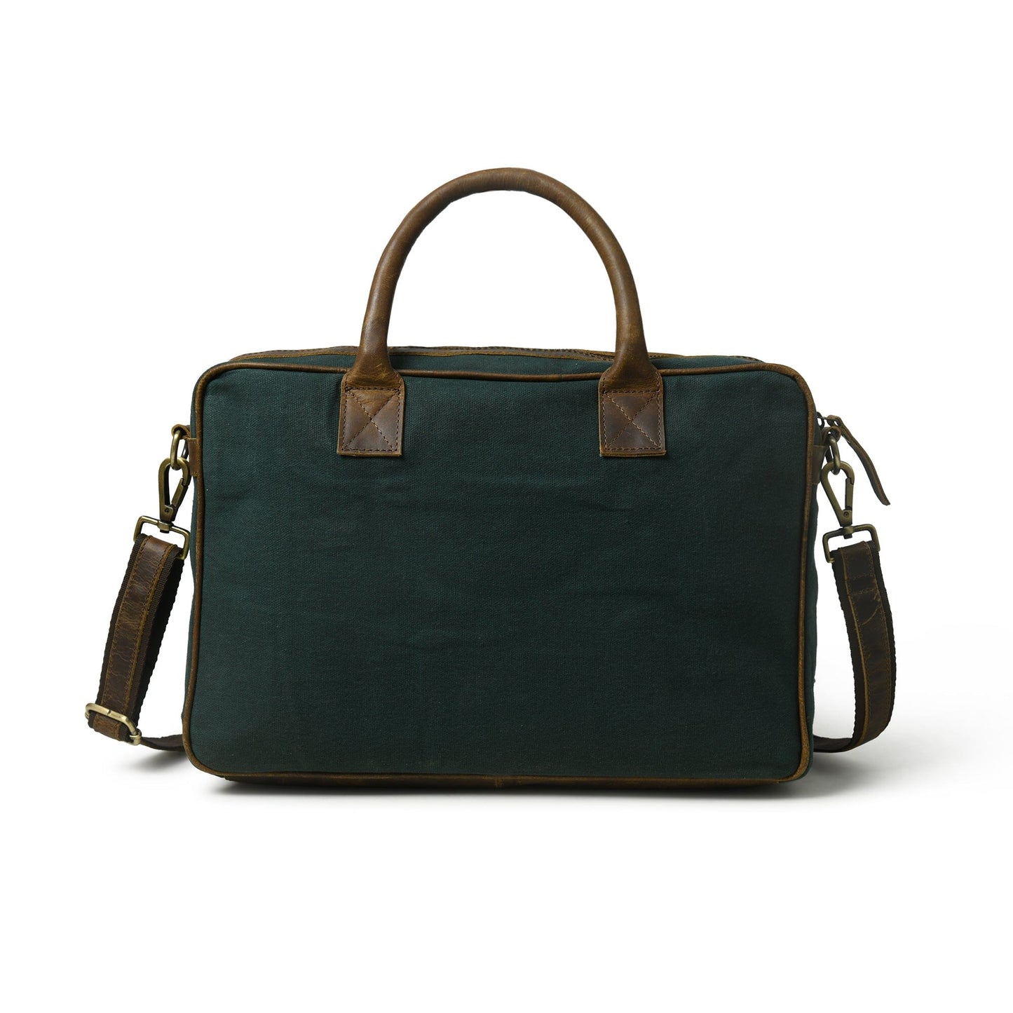 Canvas Green Briefcase - Concordia Style Boutique