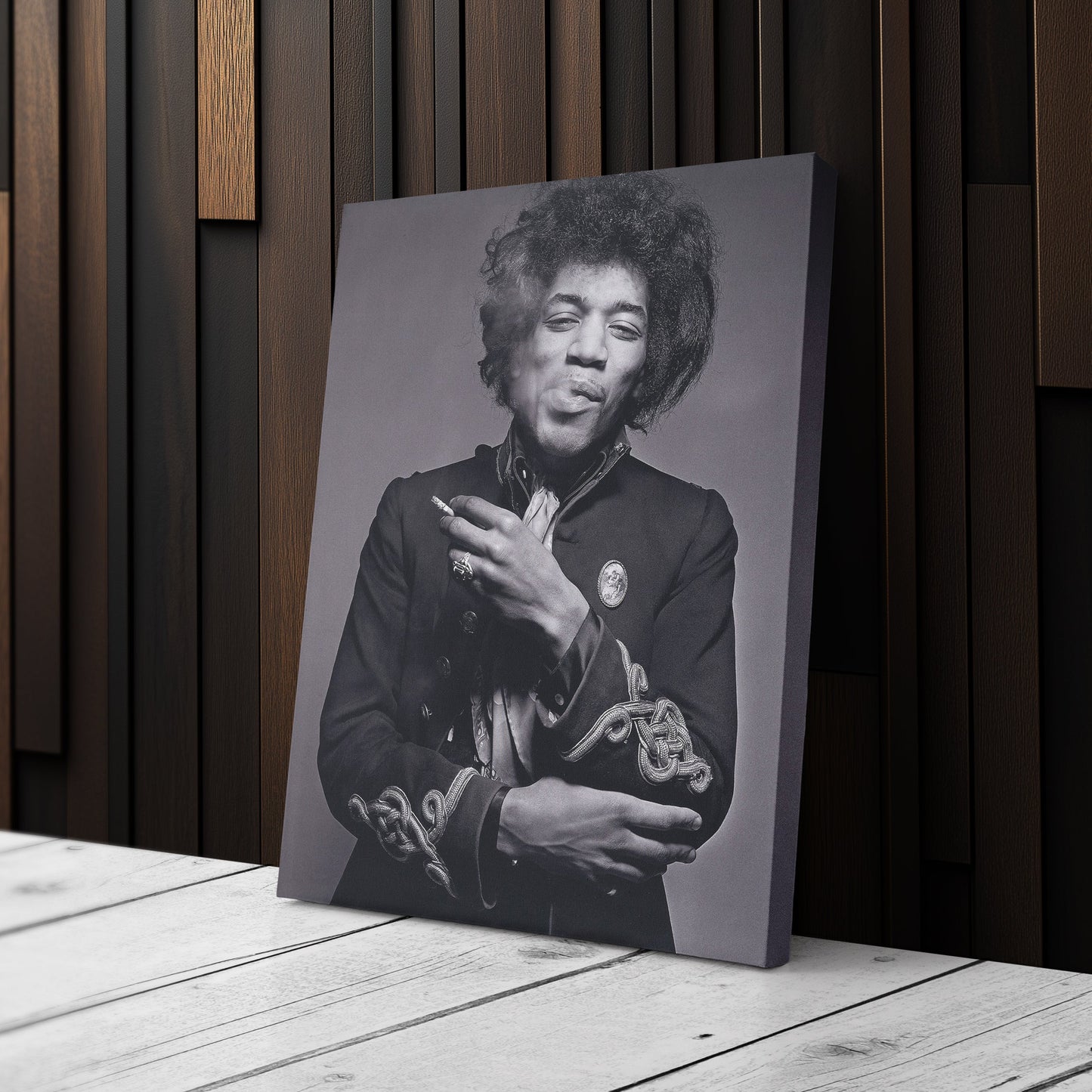 Jimi Hendrix Smoking Canvas Print – Iconic Guitarist Wall Art for Home Decor