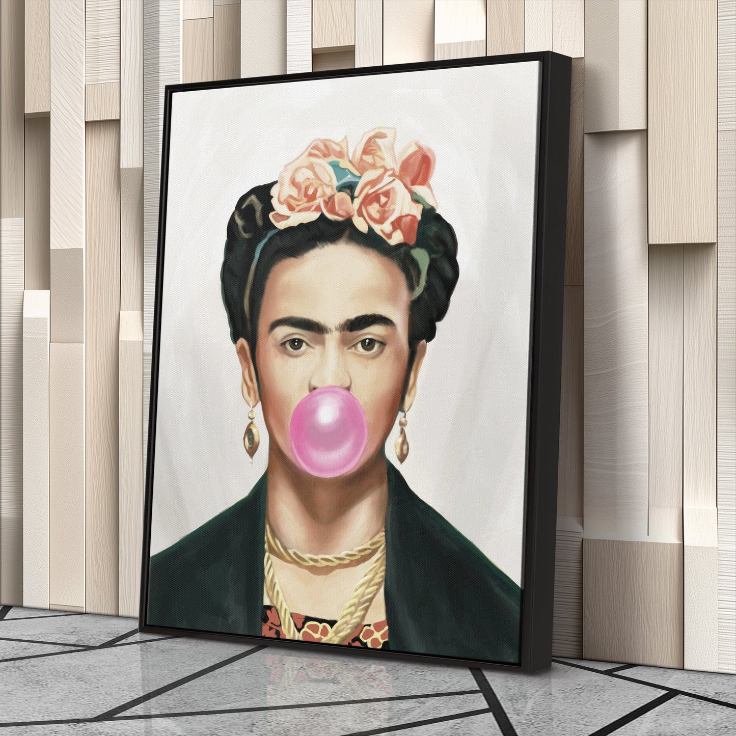 Frida Kahlo Gum Canvas – Iconic Artist Wall Art Gift for Feminist & Art Lovers