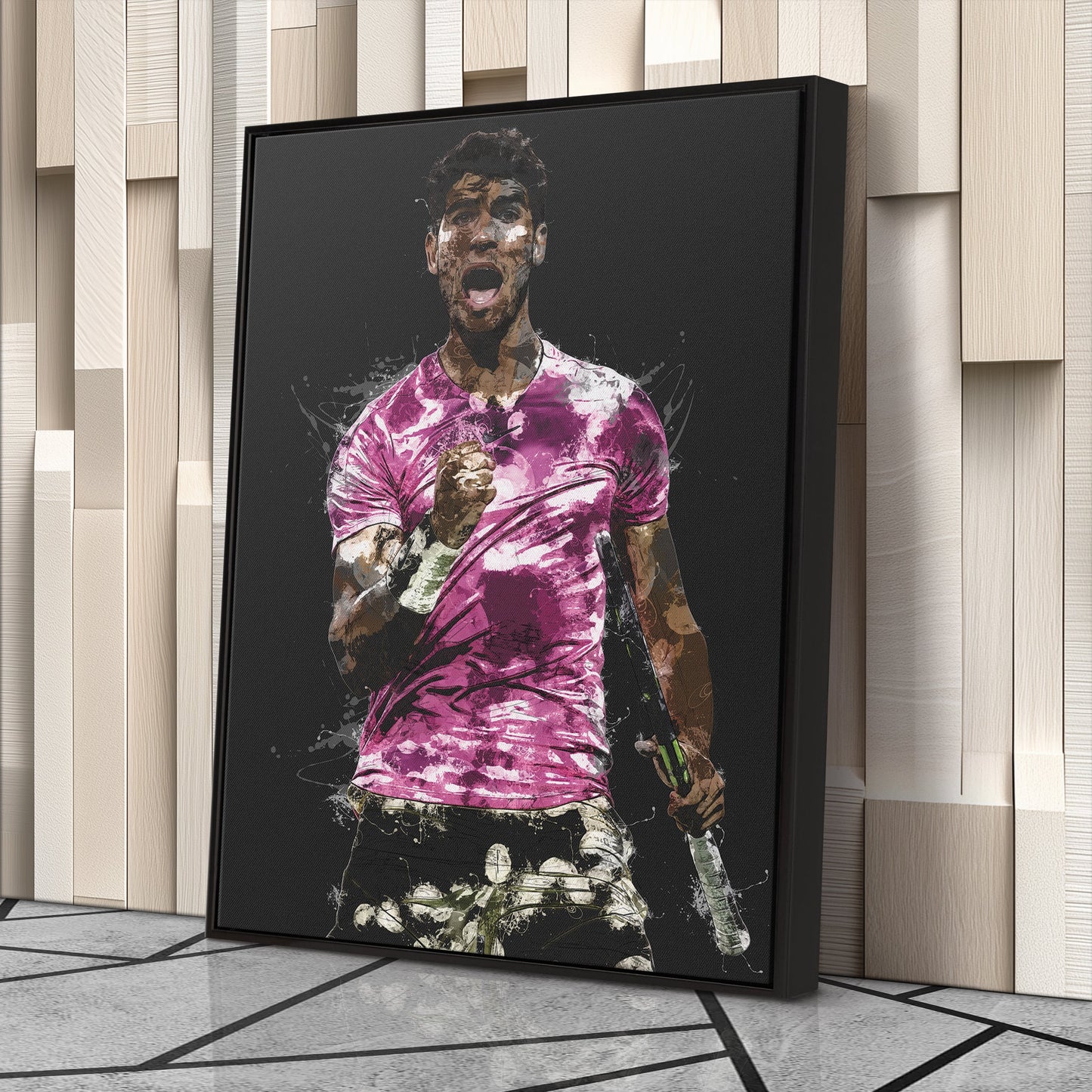Carlos Alcaraz Canvas Print – Iconic Tennis Wall Art for Man Cave or Home