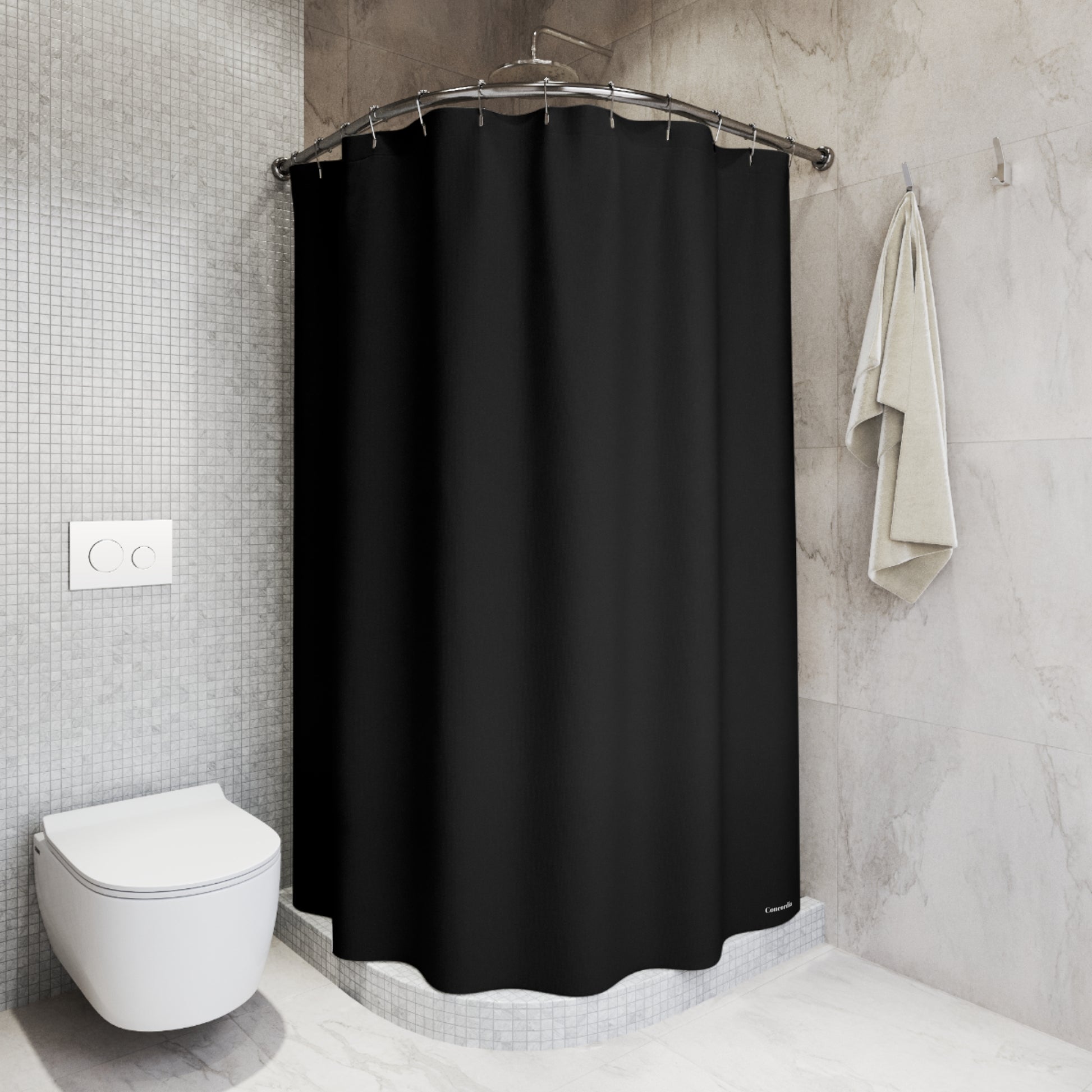 Elegant Black Shower Curtain for a Modern Bathroom Decor - Premium Shower Curtain from Concordia Style Boutique - Just $64.72! Shop now at Concordia Style Boutique