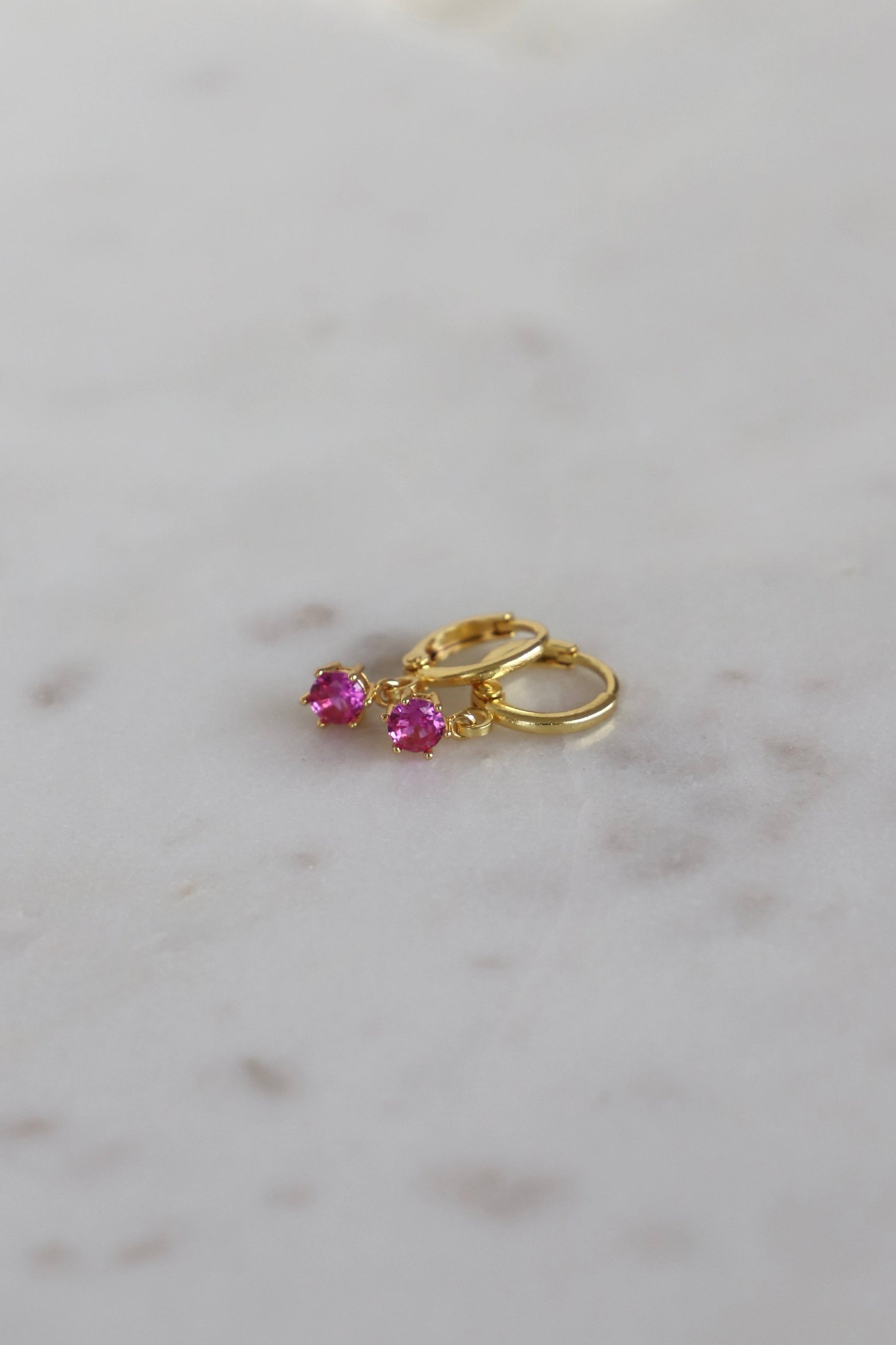 ROUND BIRTHSTONE HUGGIES - Concordia Style Boutique