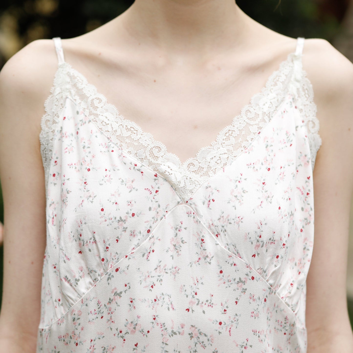 Fresh Floral Nightgown Pajama Dress / Pink Floral