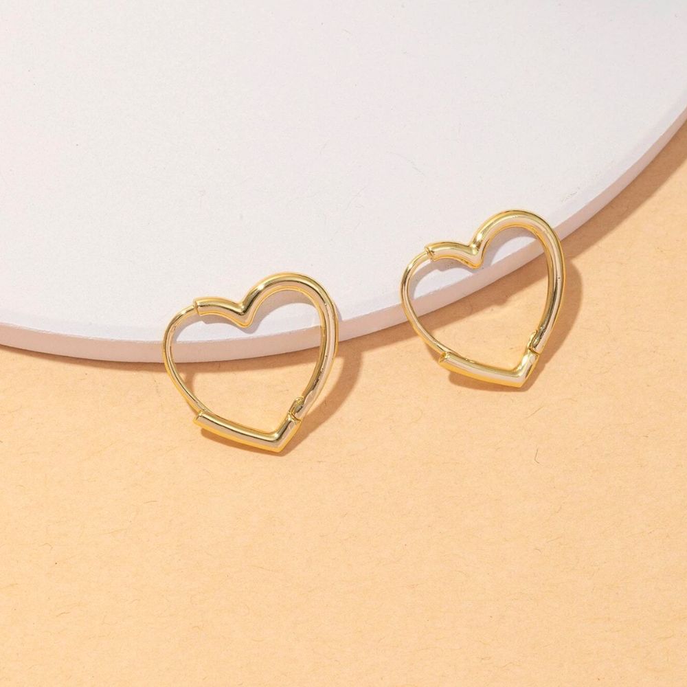 HEART HOOP EARRINGS (PAIR) - Concordia Style Boutique