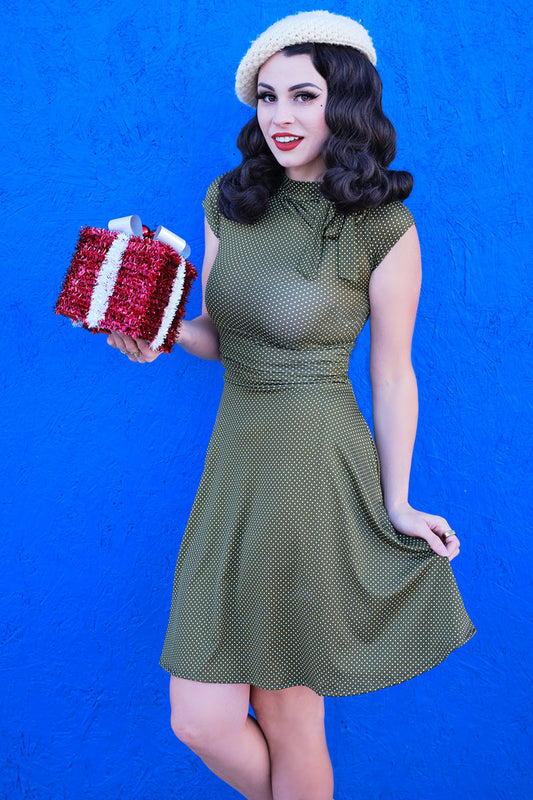 Olive Dot Bombshell Dress - Concordia Style Boutique