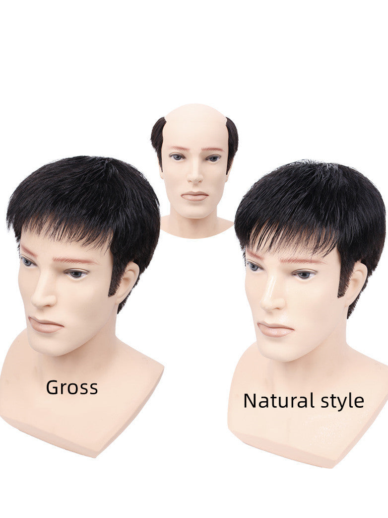 Men's Hair Replacement Forehead Bald Flip Cover - Premium wig from Concordia Style Boutique - Just $13.97! Shop now at Concordia Style Boutique