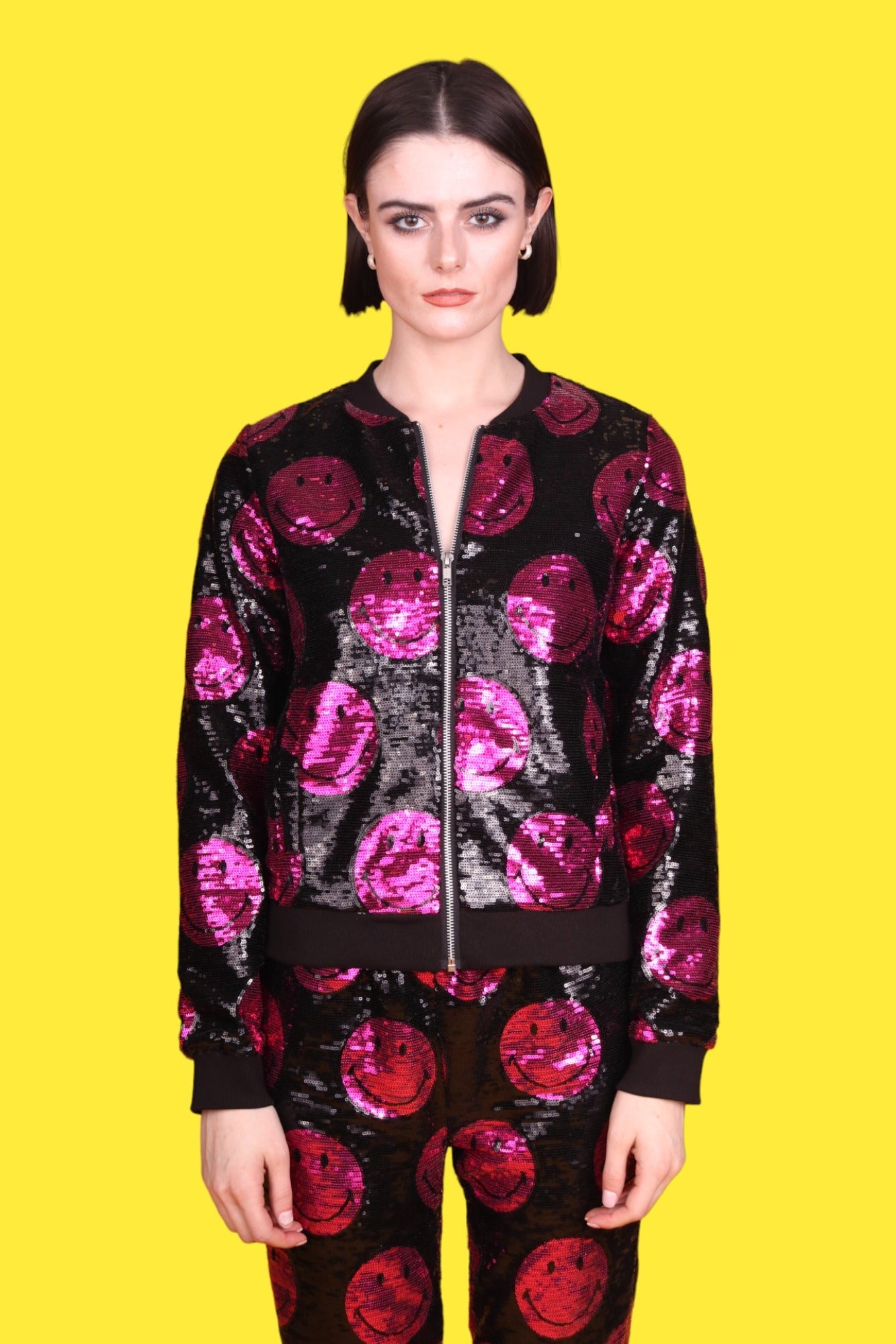 "Any Old  Iron" - x Smiley Pink Bomber Jacket - Premium Clothing from Any Old Iron - Just $300! Shop now at Concordia Style Boutique