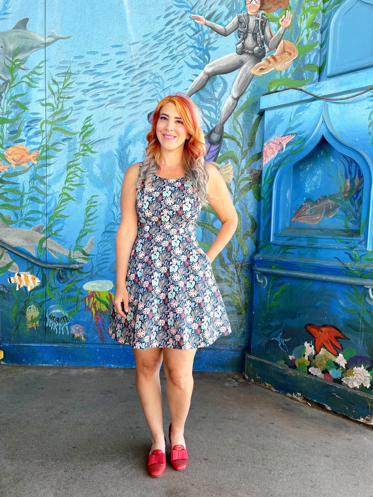 Coral Skater Dress - Concordia Style Boutique