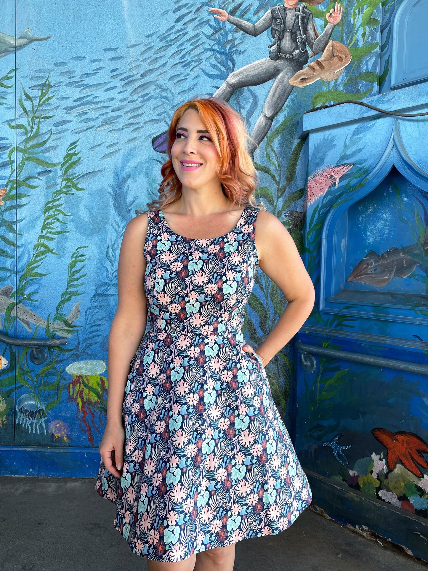 Coral Skater Dress - Concordia Style Boutique