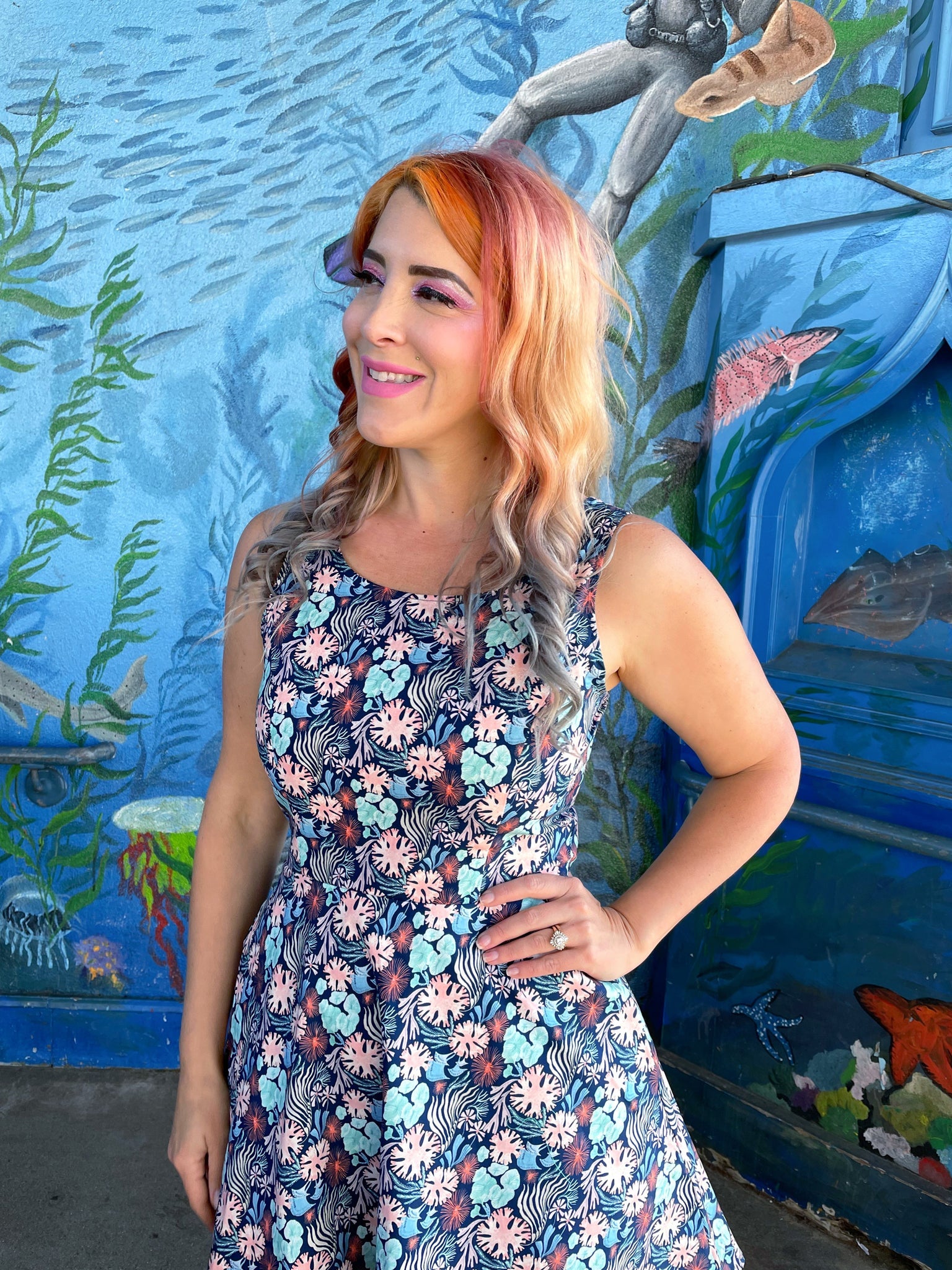 Coral Skater Dress - Concordia Style Boutique