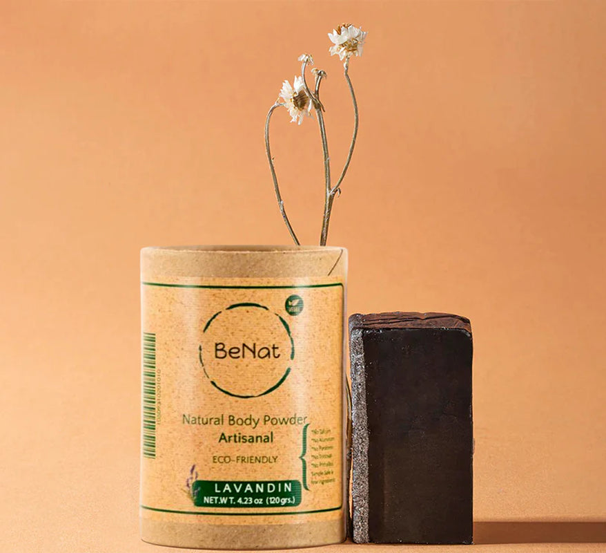 BeNat All-Natural Unscented Deodorant Body Powder — Low Waste, Gentle, & Effective