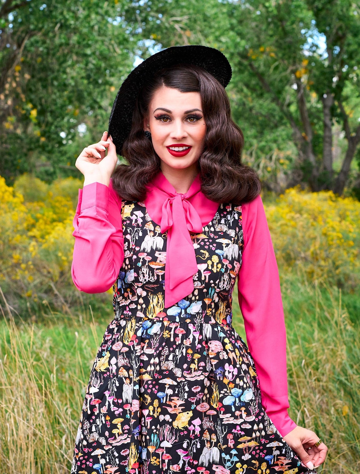 Helen Retro Blouse in Pink - Concordia Style Boutique