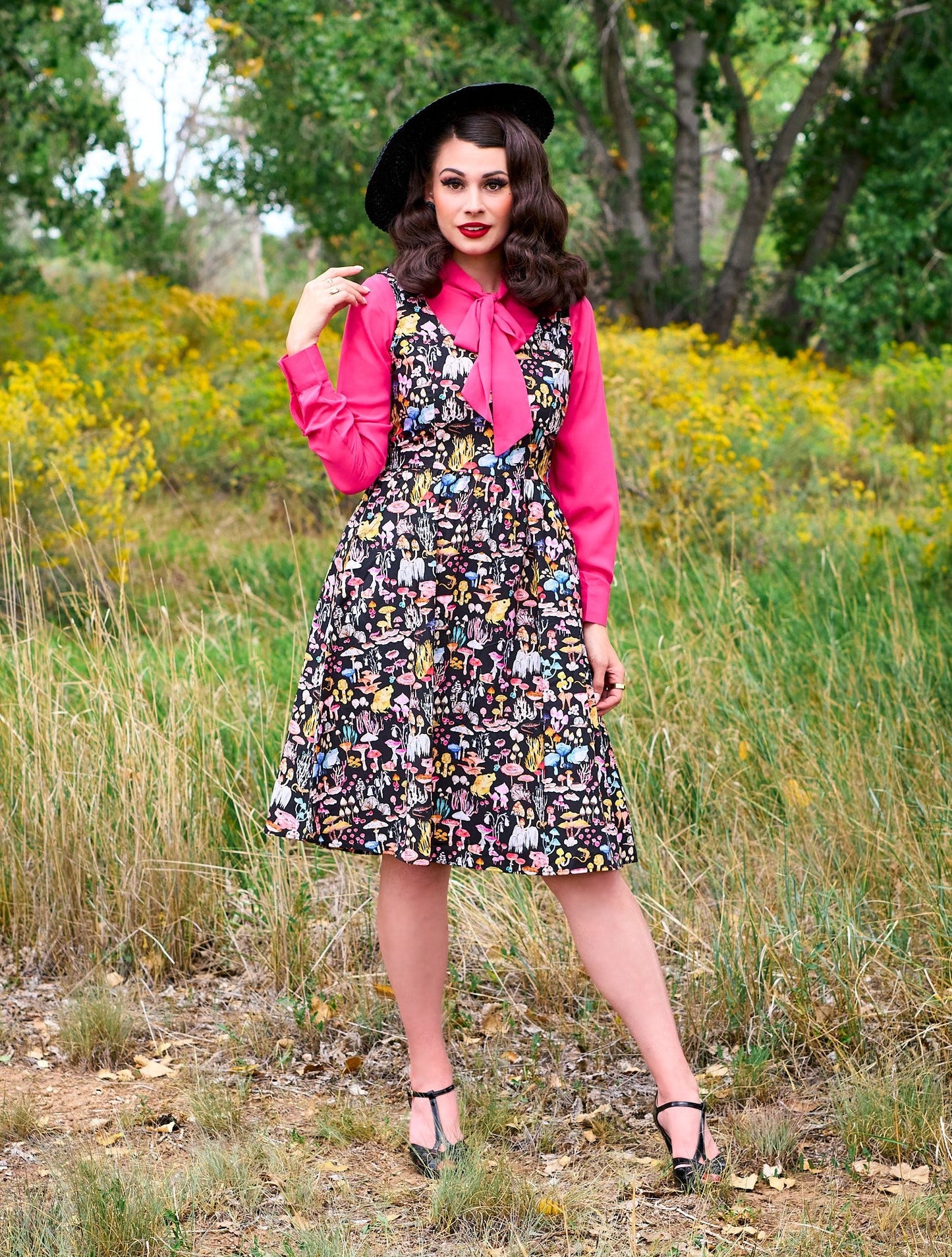 Helen Retro Blouse in Pink - Concordia Style Boutique