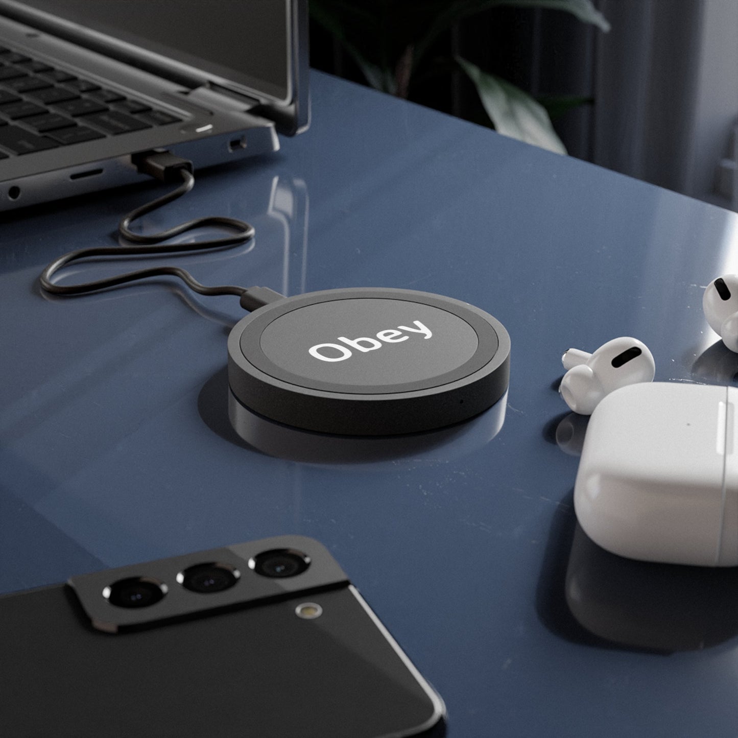 Quake Wireless Charging Pad - Obey - Premium Quake Wireless Charging Pad from Concordia Style Boutique - Just $27.90! Shop now at Concordia Style Boutique