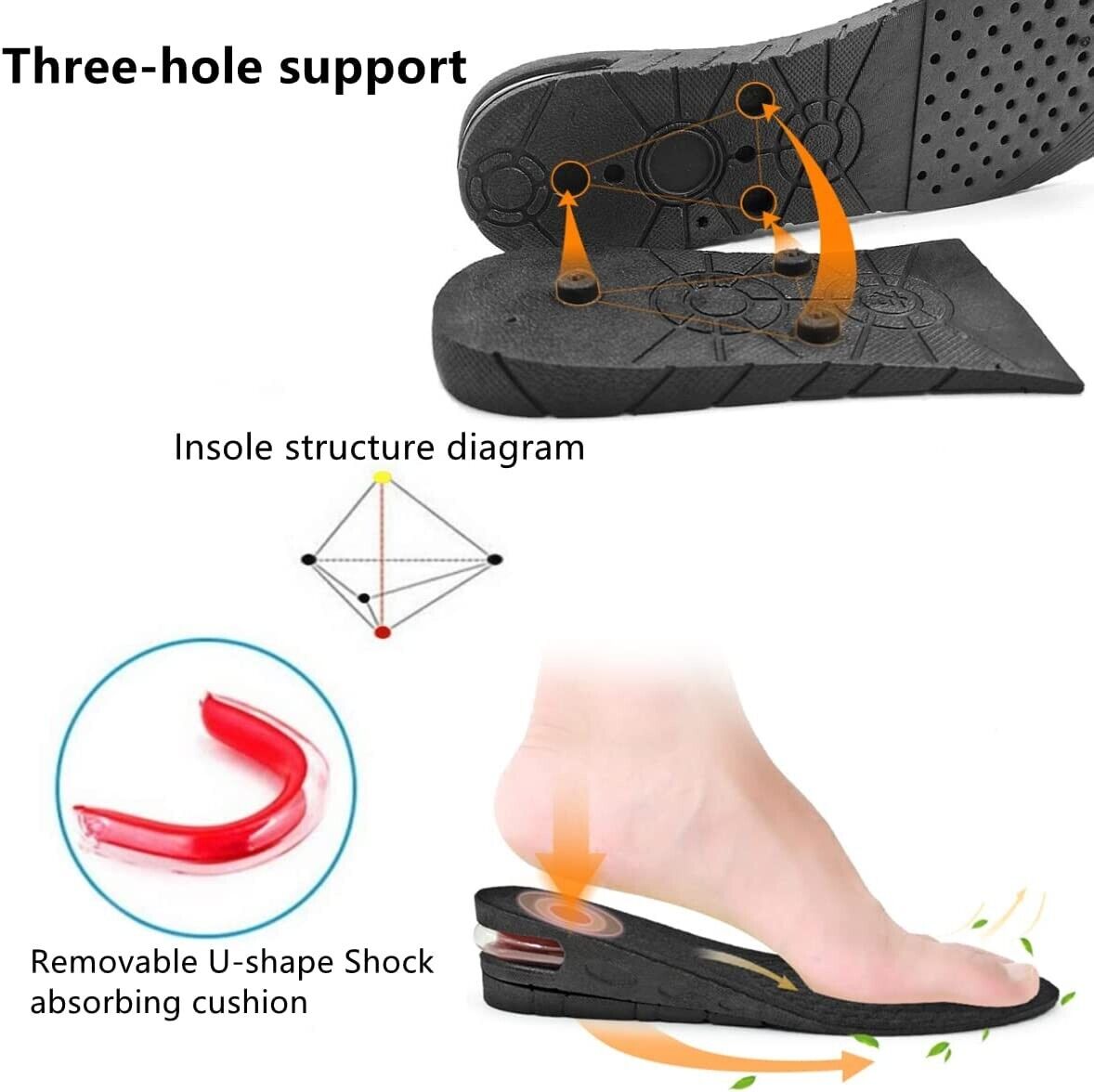 Invisible Height Increased Insole, Men Women Heel Lift Taller Shoe Inserts Pad Adjustable More Comfortable Supporting Insole For Unisex - Premium heel insert from erDouckan - Just $22.98! Shop now at Concordia Style Boutique