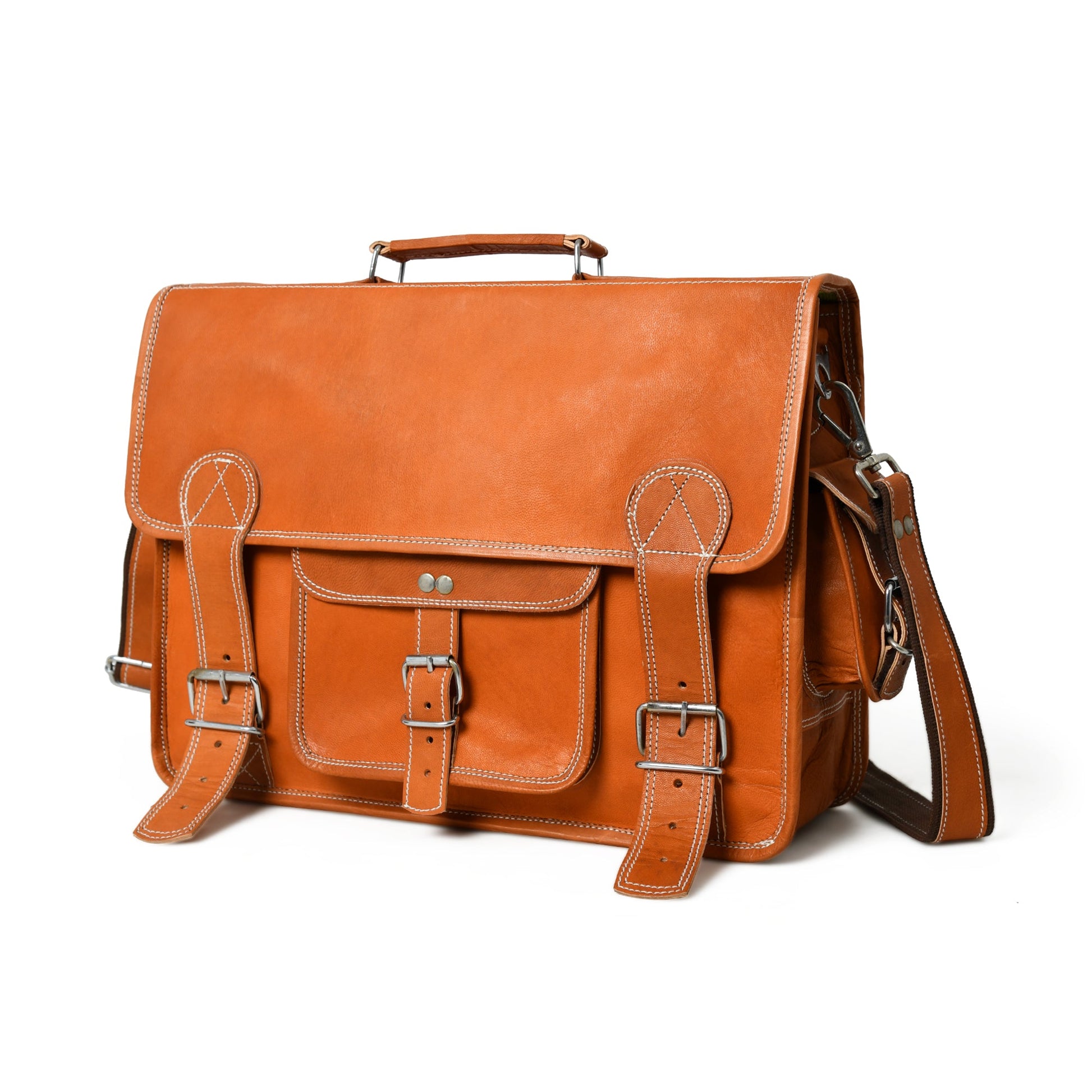 Ginger Grip Leather Briefcase - Concordia Style Boutique