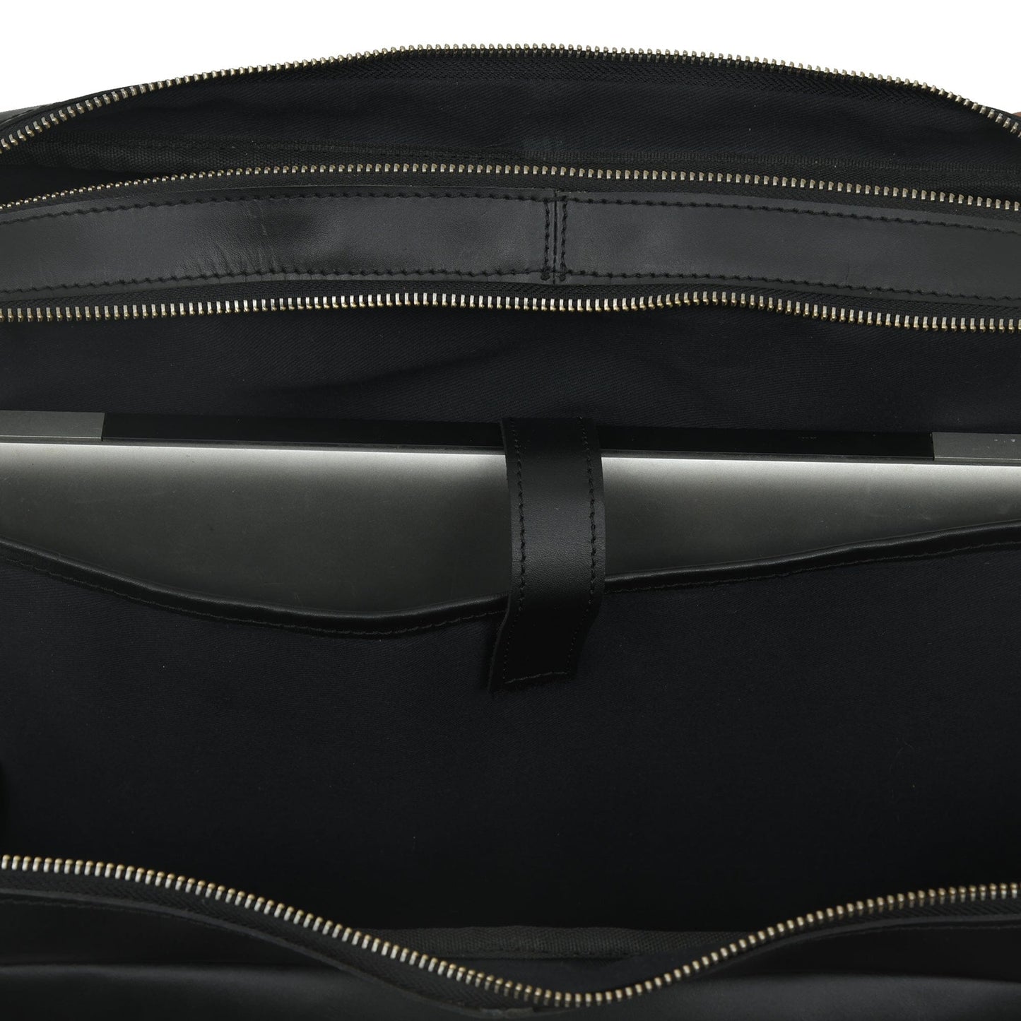 Dixon Black Buffalo Leather Laptop Briefcase - Concordia Style Boutique