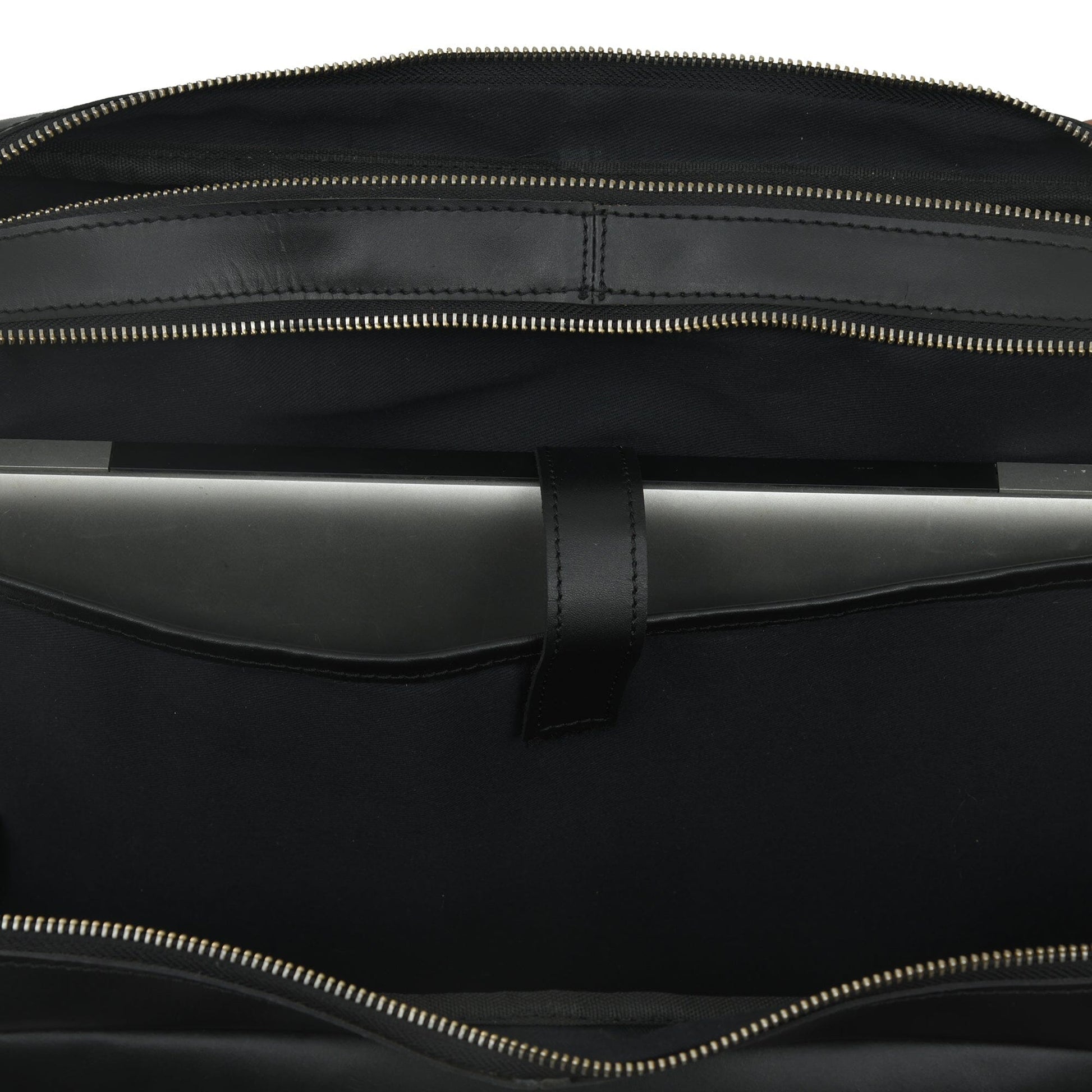 Dixon Black Buffalo Leather Laptop Briefcase - Concordia Style Boutique