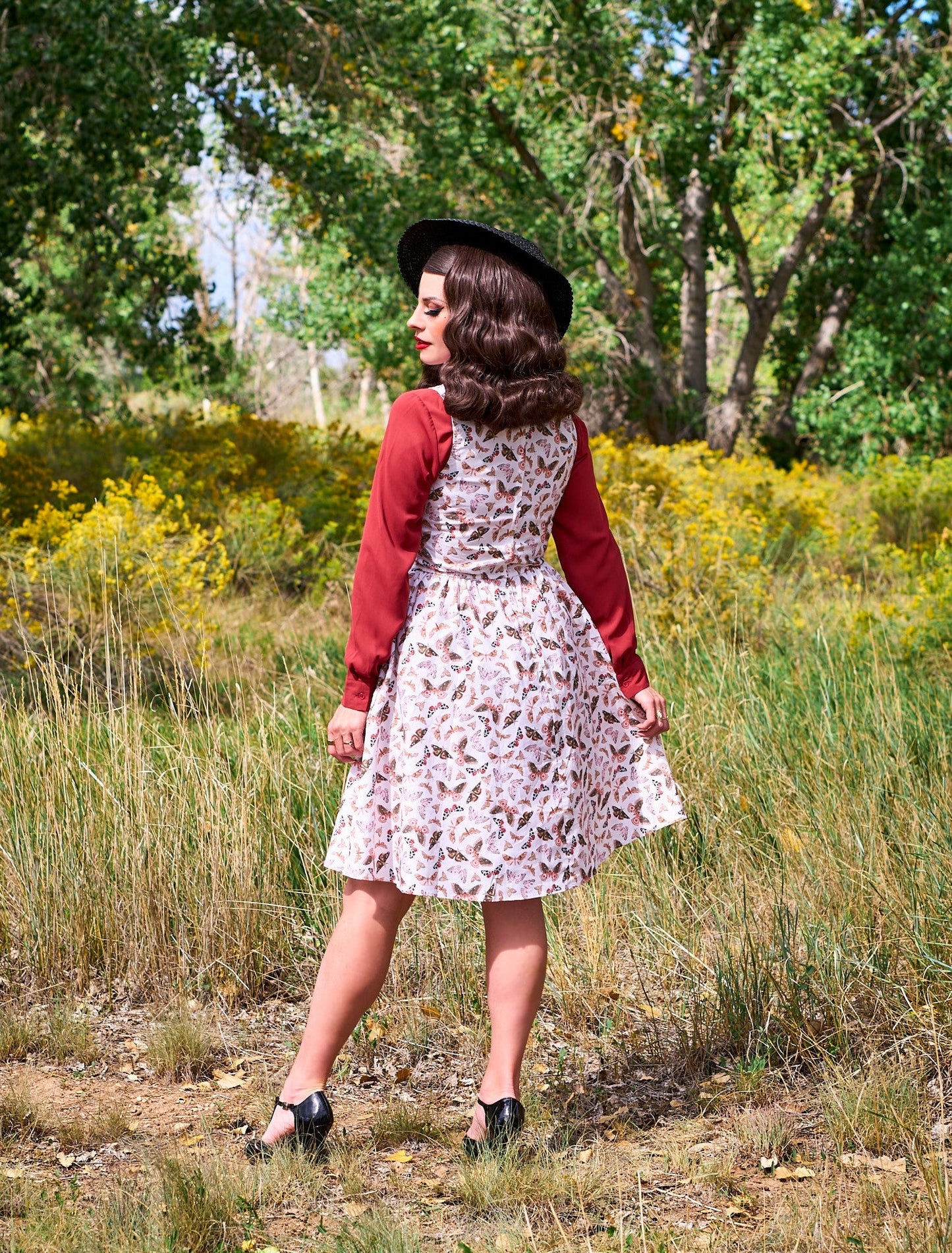 Butterfly Vintage Dress in Cream - Concordia Style Boutique