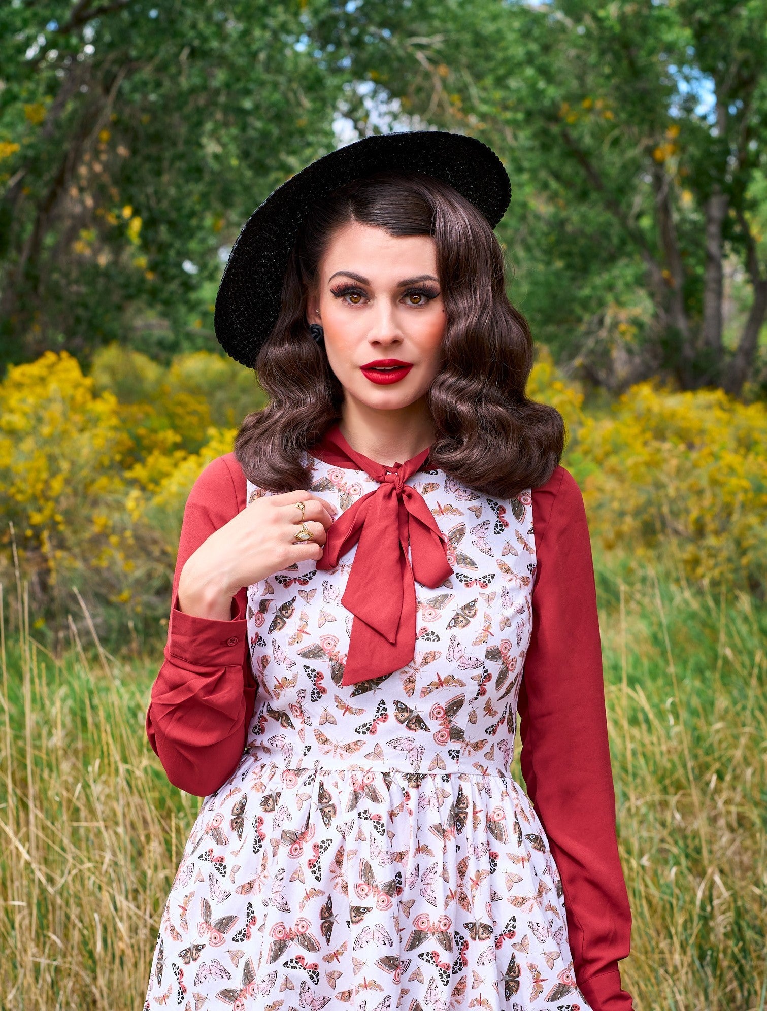 Butterfly Vintage Dress in Cream - Concordia Style Boutique