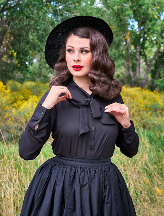 Helen Retro Blouse in Black - Concordia Style Boutique
