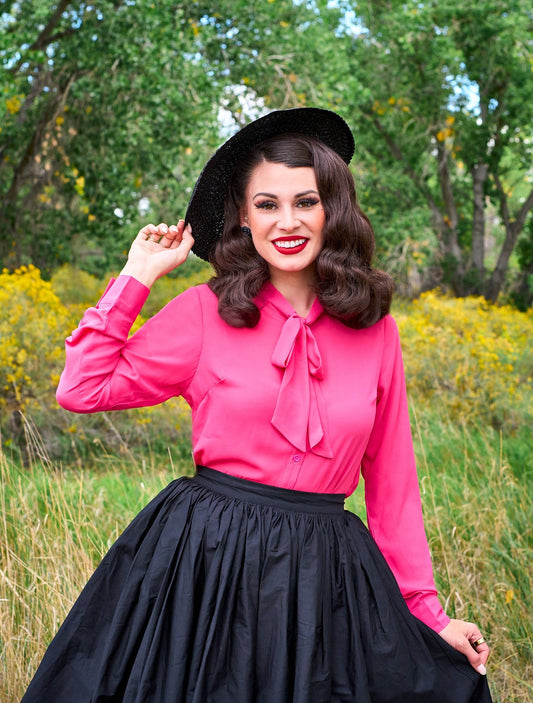 Helen Retro Blouse in Pink - Concordia Style Boutique