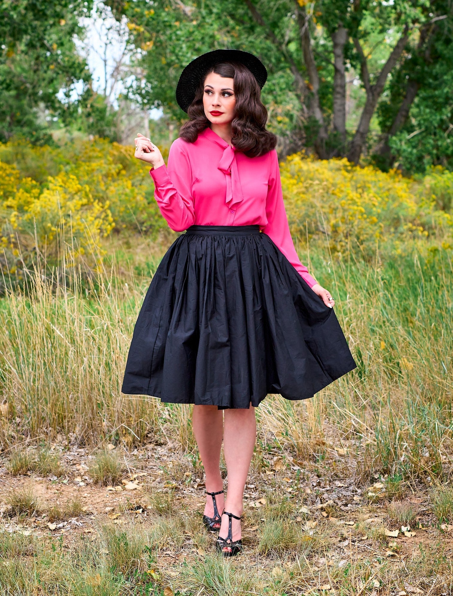 Helen Retro Blouse in Pink - Concordia Style Boutique