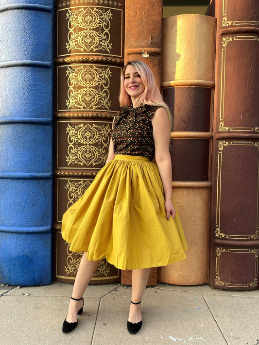 Peggy Swing Skirt in Mustard - Concordia Style Boutique