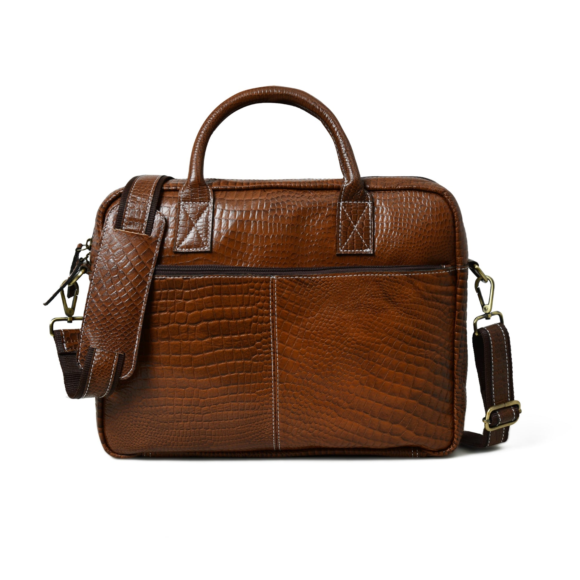 Laurent Leather Briefcase- Brown - Concordia Style Boutique
