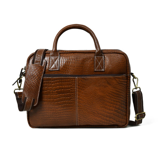 Laurent Leather Briefcase- Brown - Concordia Style Boutique