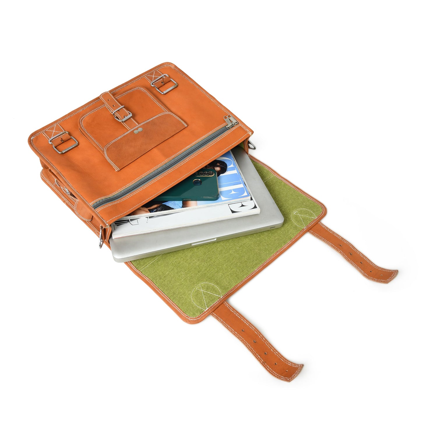 Ginger Grip Leather Briefcase - Concordia Style Boutique