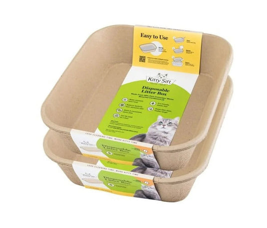 Kitty Sift Eco-Friendly Disposable Litter Box – Breathable, Odor-Reducing, Reusable & Biodegradable – Made from 100% Recycled Cardboard