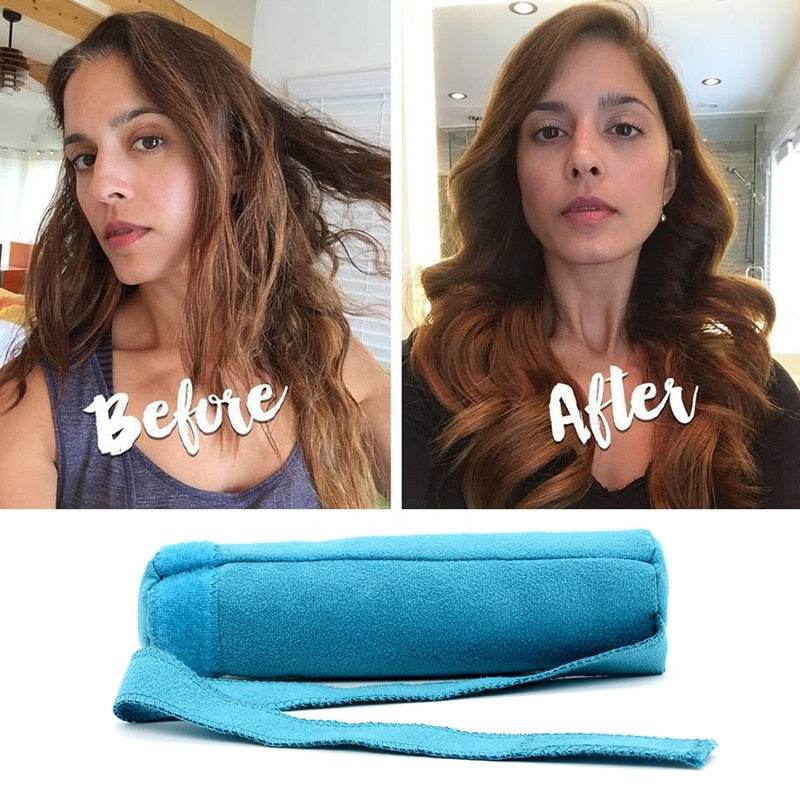 Hair Rollers (8 pcs) - Sleep Styler Kit - Long Cotton Curlers - DIY Hair Curlers - Blue - Concordia Style Boutique