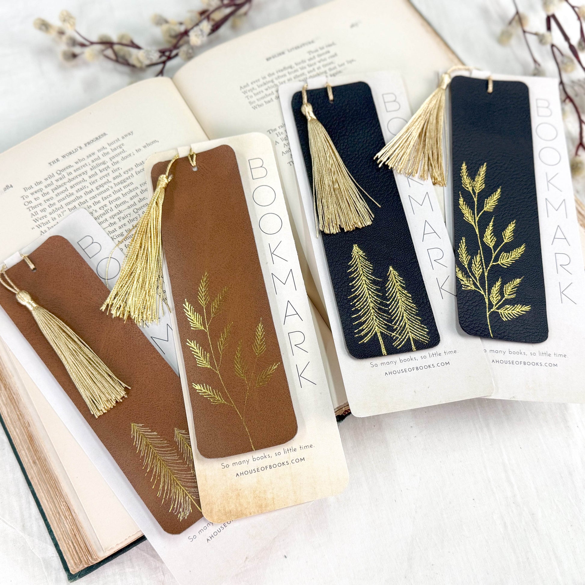 Leather Tassel Bookmarks- Trees - Concordia Style Boutique