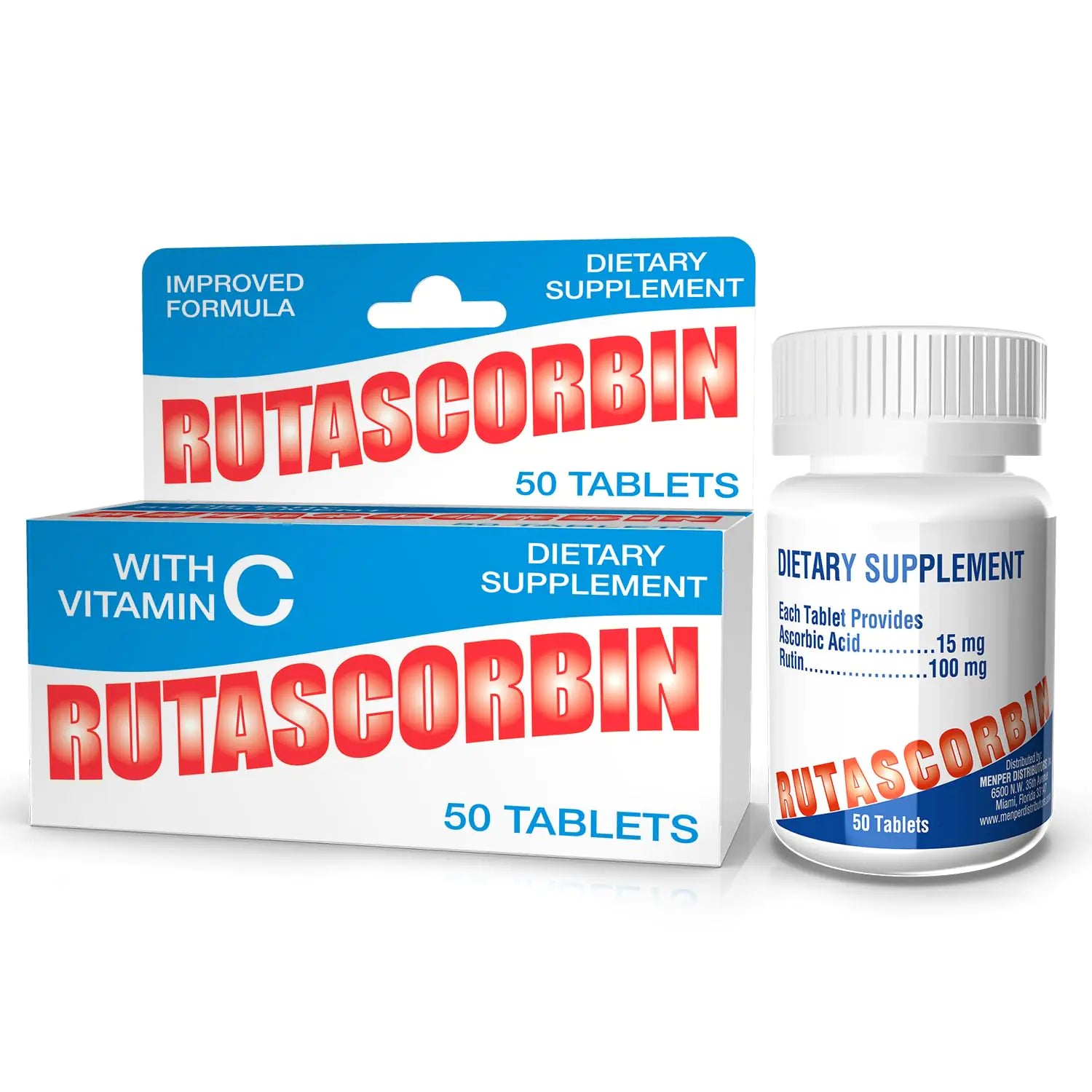Rutascorbin Vitamin C with Rutin 50 Tablets (1 Pack) – High Potency Immune Support Supplement with Antioxidant Formula for Daily Health - Premium Vitamin C from Concordia Style Boutique - Just $20.13! Shop now at Concordia Style Boutique