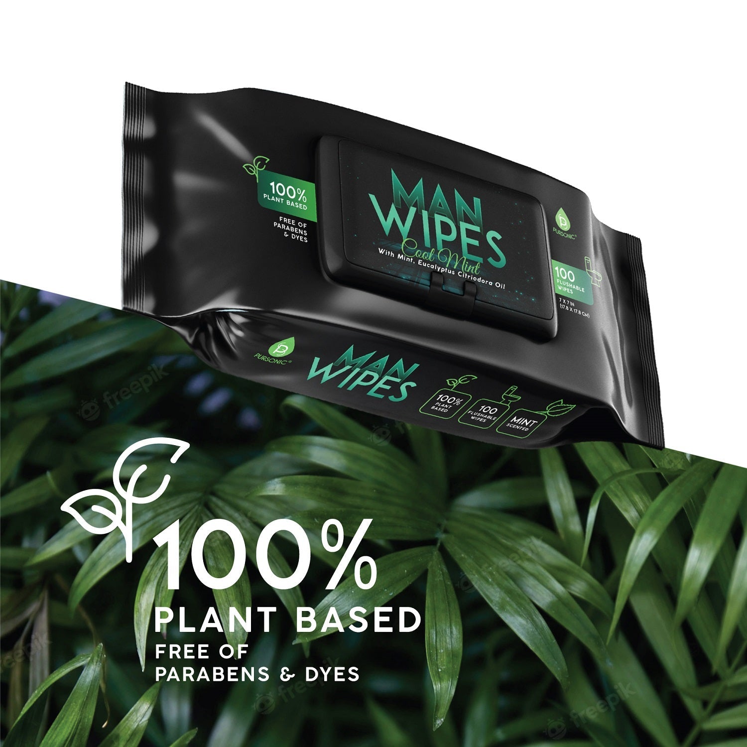 12 Pack of Flushable Man Wipes (1200 Mint Scented Wipes) - Concordia Style Boutique