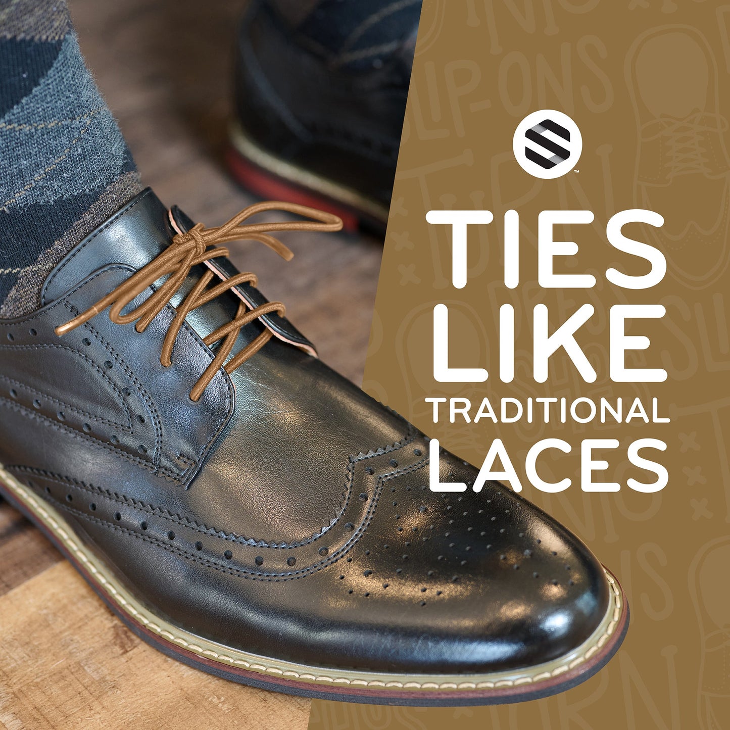 Light Brown Round Elastic Dress Shoe Laces