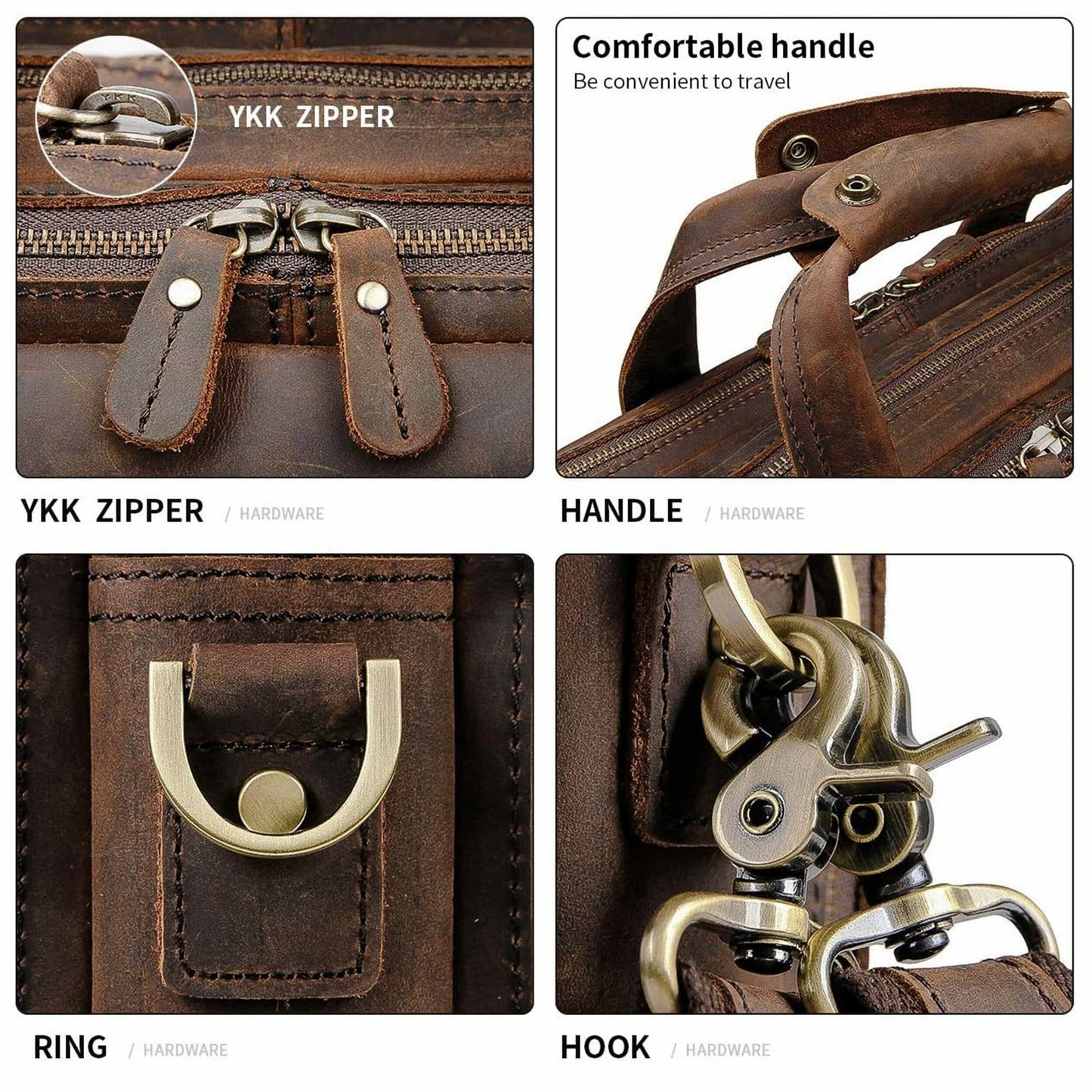 Crazy Horse Leather Briefcase - Concordia Style Boutique