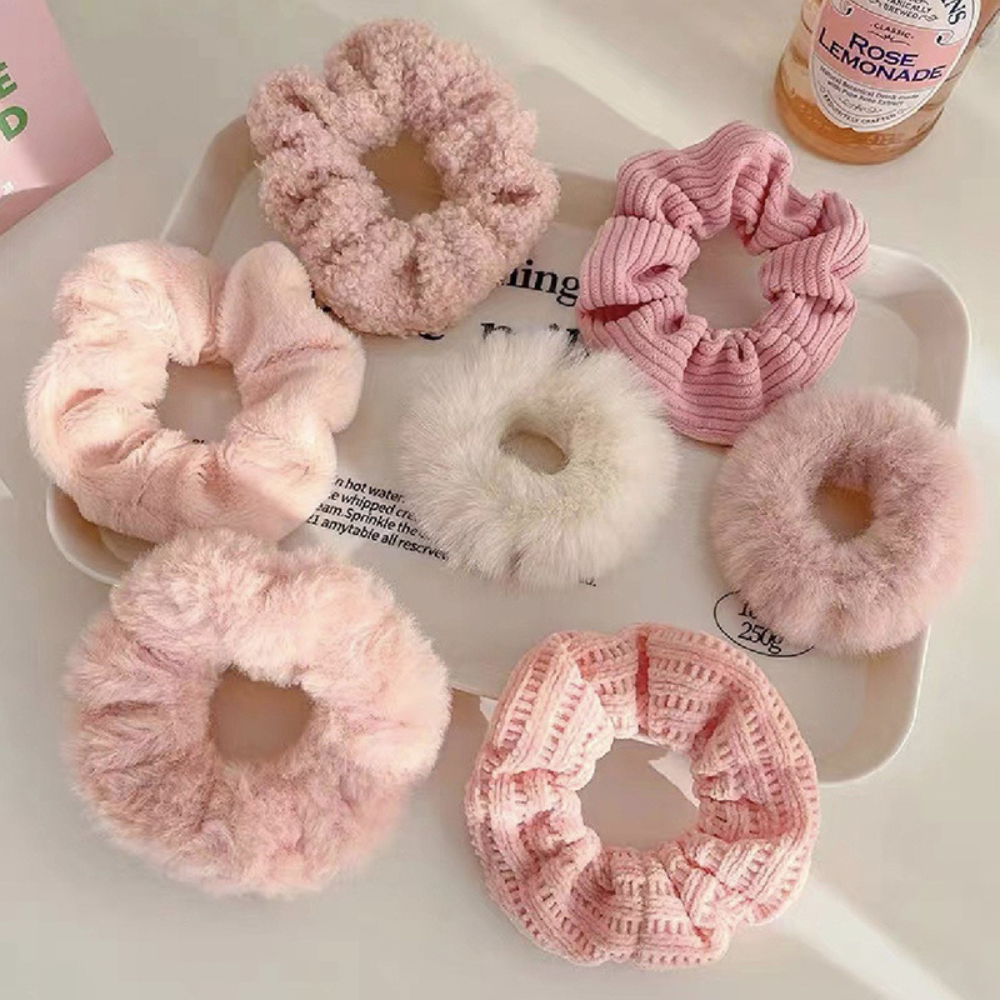 FUZZY HAIR SCRUNCHIES (7 PIECES BUNDLE) - Concordia Style Boutique