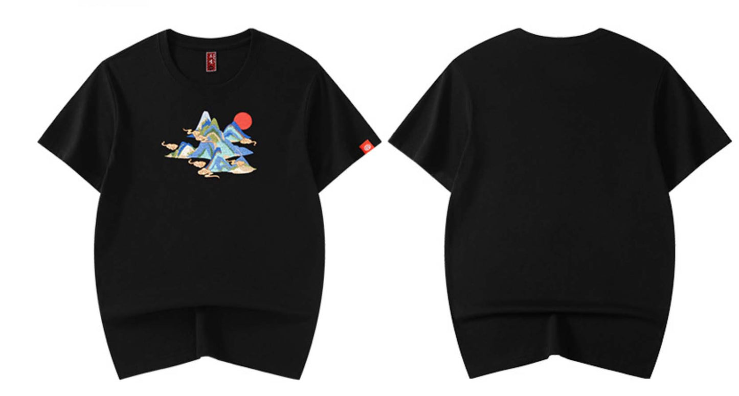 KH740 Mountains Embroidery Tee - Concordia Style Boutique