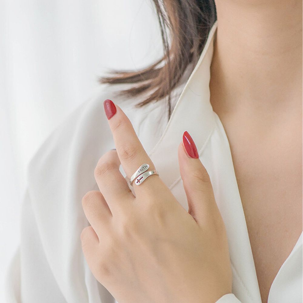FAITH ADJUSTABLE RING (ADJUSTABLE) - Concordia Style Boutique