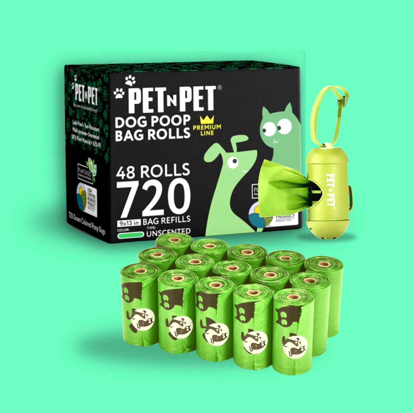 Dog Poop Bags with Dispenser 720