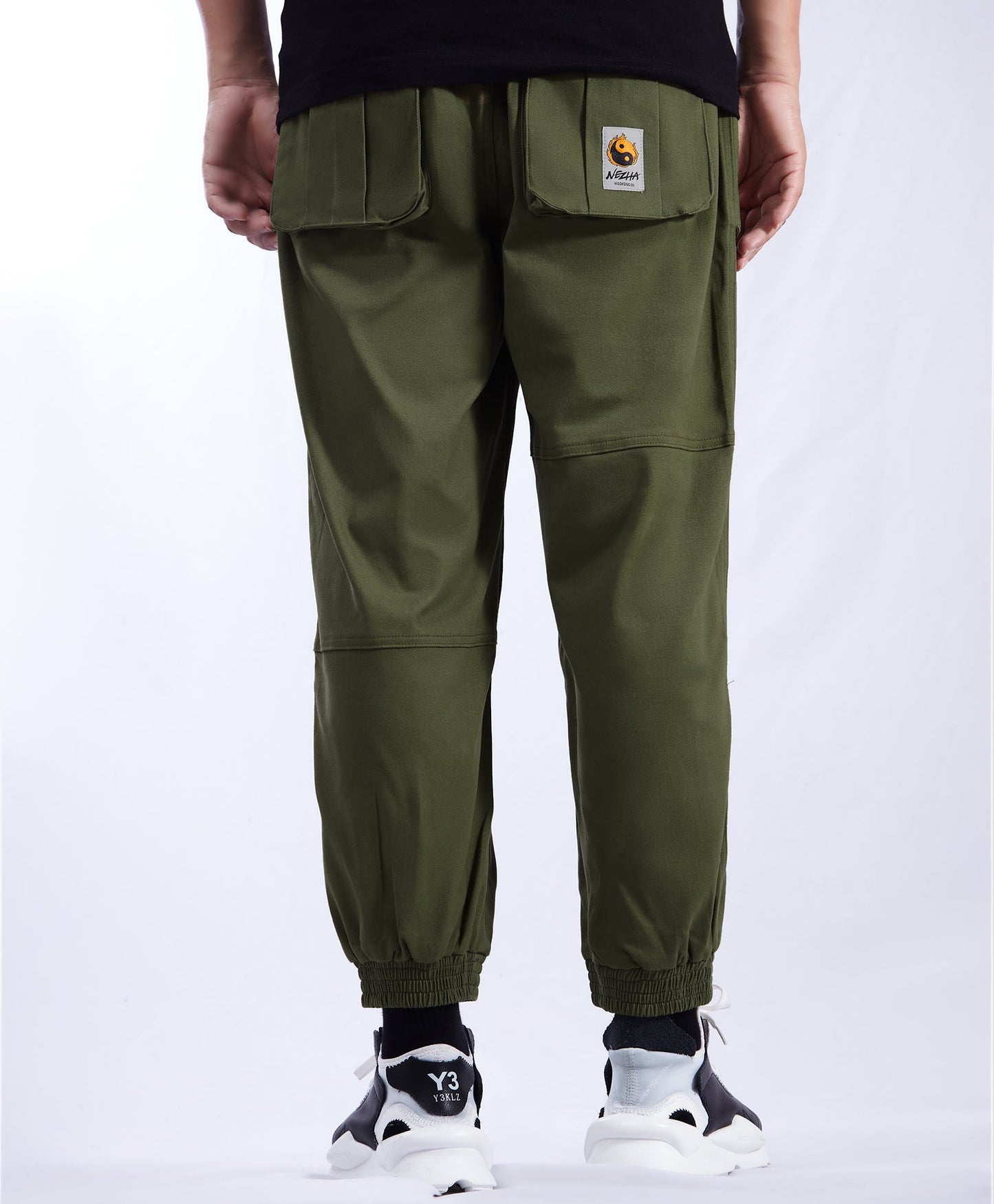 IBP332 Yin Yang Army Green Cargo Pants - Concordia Style Boutique