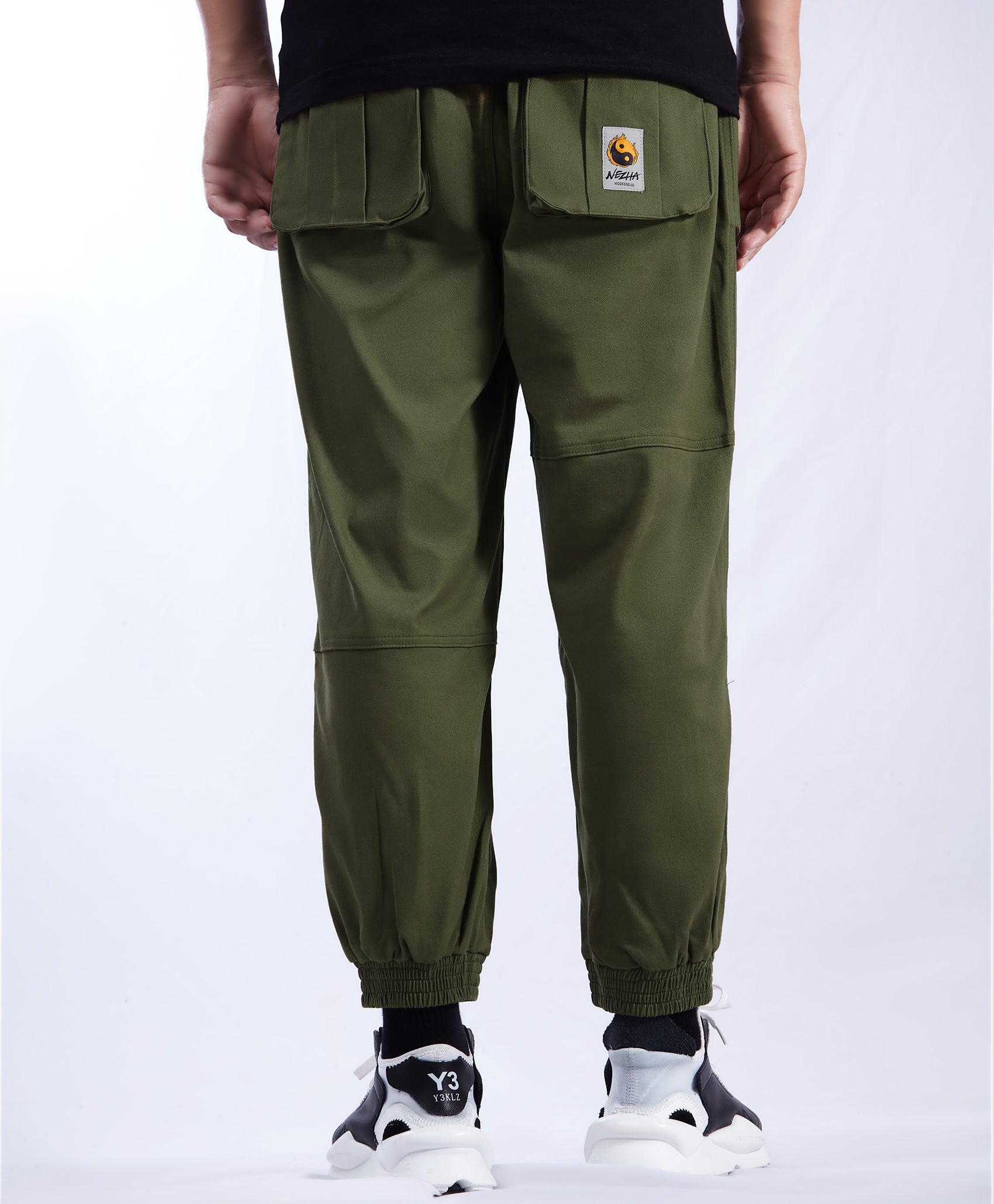 IBP332 Yin Yang Army Green Cargo Pants - Concordia Style Boutique