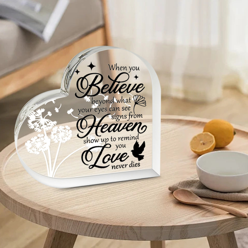 Acrylic Memorial Heart - When You Believe - Concordia Style Boutique