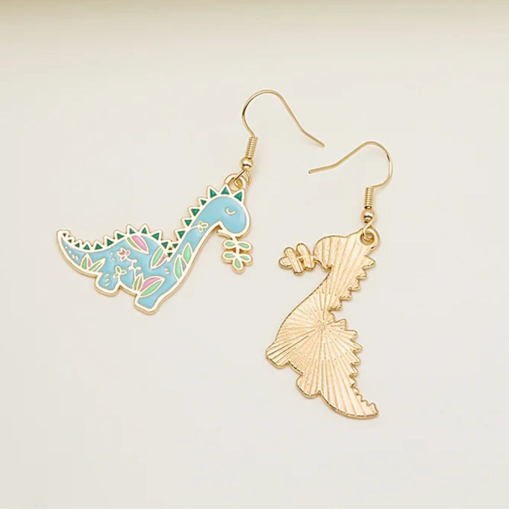 BLUE DINO EARRINGS (PAIR) - Concordia Style Boutique