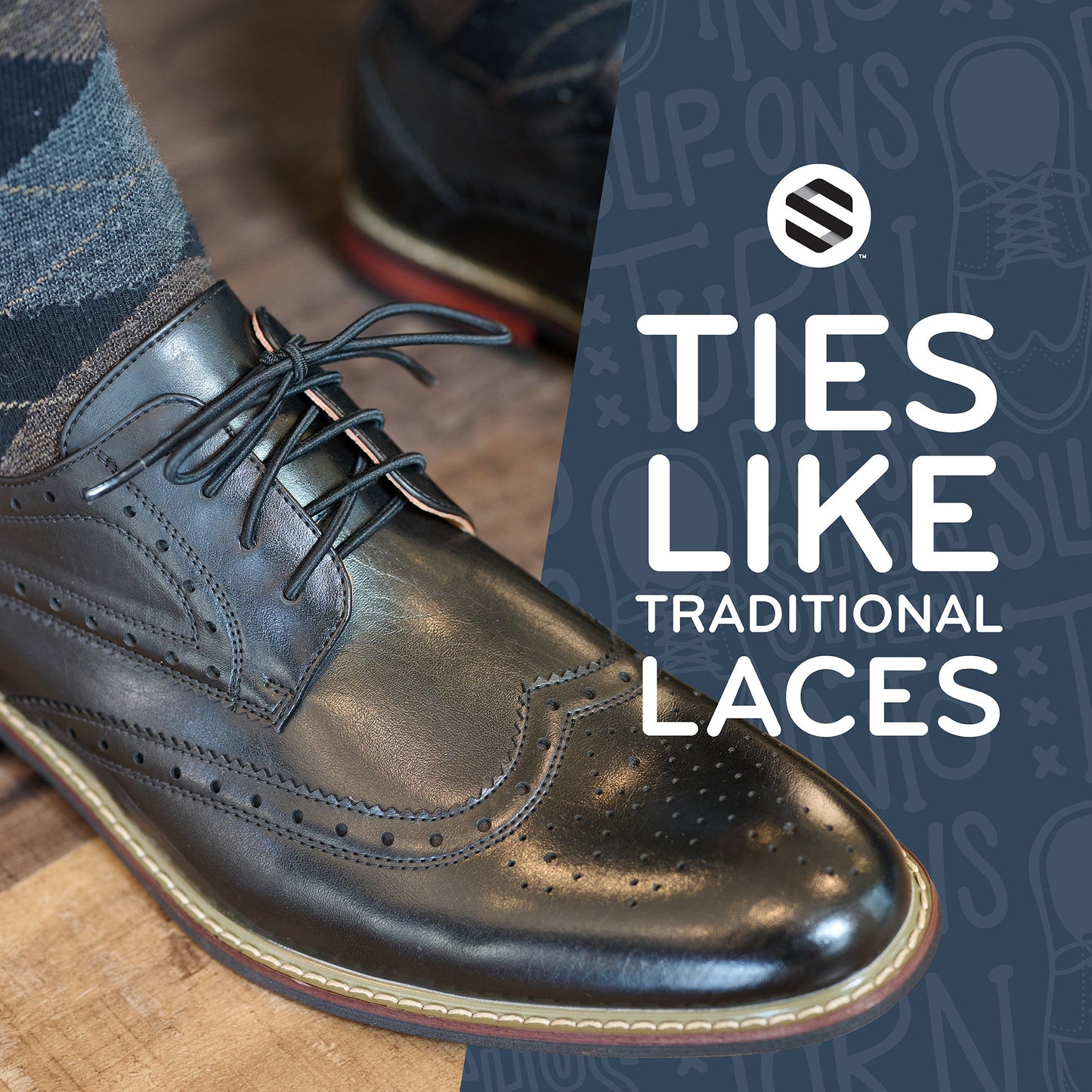 Black Round Elastic Dress Shoe Laces