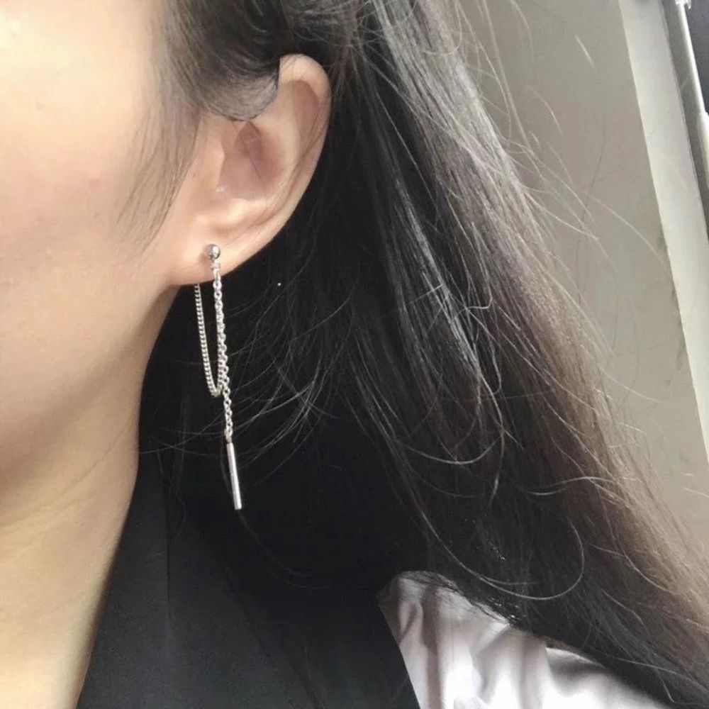 DOUBLE CHAIN DRAPE EARRINGS (PAIR) - Concordia Style Boutique